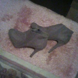 Suede hi-heel booties